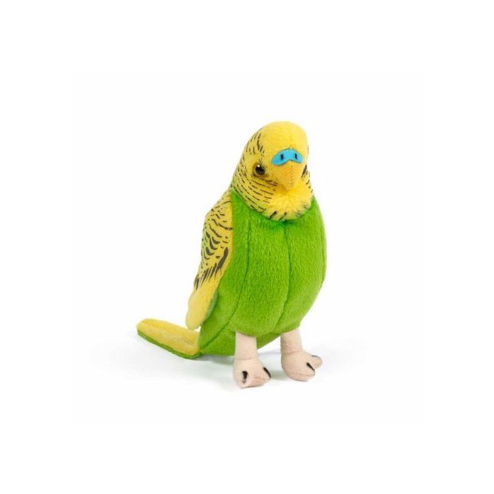 Peluche 20 cm Perruche Verte - Living Nature - Peluche Licence Oiseau