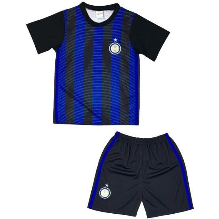 Ensemble De Vetements De Football - Tenue De Football - NPZ - Ensemble short et maillot de foot Milan enfant noir Taille de 4 à 14