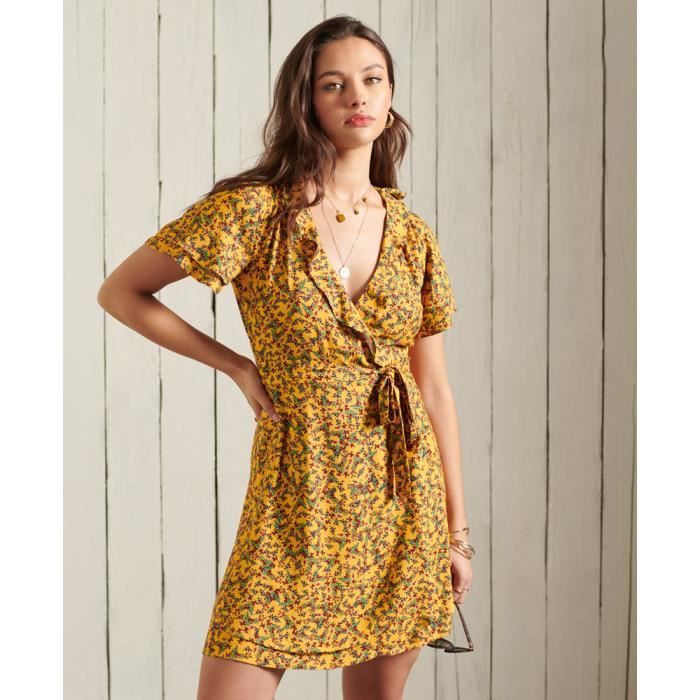 Robe femme Superdry Summer - or automnal et petites fleurs