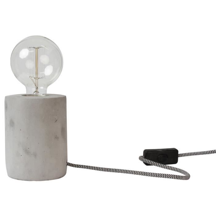 Lampe à poser en ciment (D.9xH.13cm)
