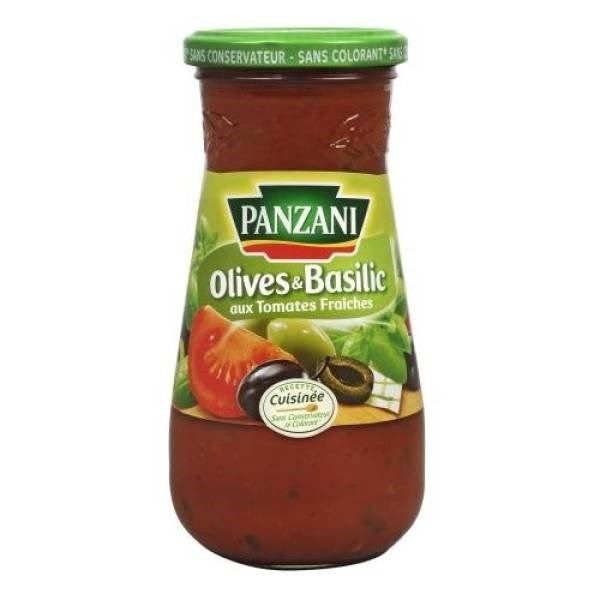 Panzani Sauce pleines saveurs olives et basilic 400g