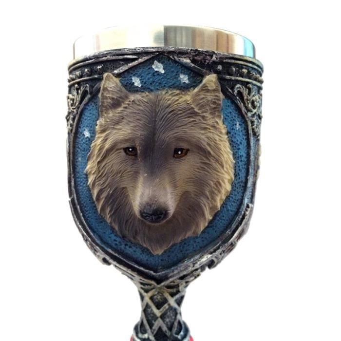 Gobelet loup tête stemware résine acier inoxydable gobelet verres à la mode liqueur BOUTEILLE ISOTHERME - BOUTEILLE ISOLANTE
