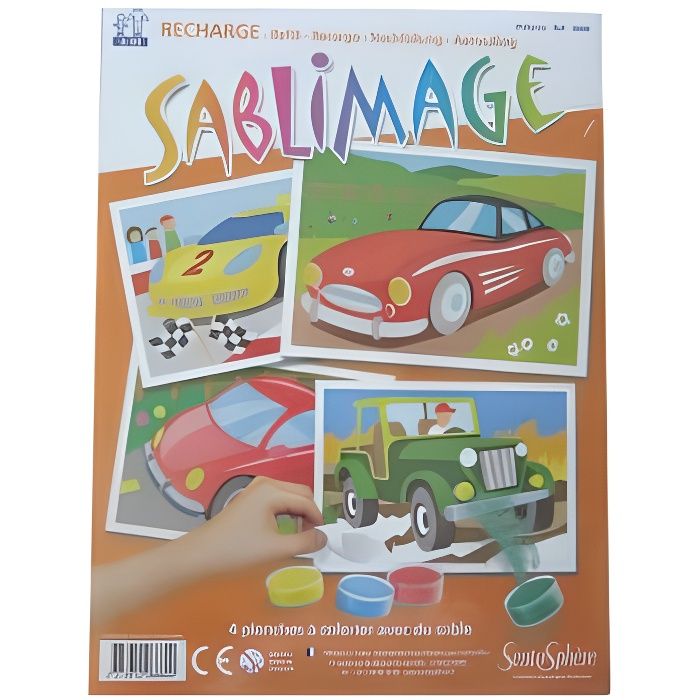Sablimage - Recharge de 4 planches : Voitures