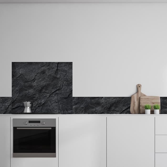 LOT DE 2 CRÉDENCES ALU ADHÉSIVES -ARDOISE- 20X90CM