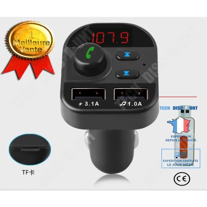 TD® ALLUME CIGARE Mixte - Voiture Bluetooth MP3 805E Lecteur MP3 de voiture Carte MP3 Récepteur Bluetooth - noir JR™