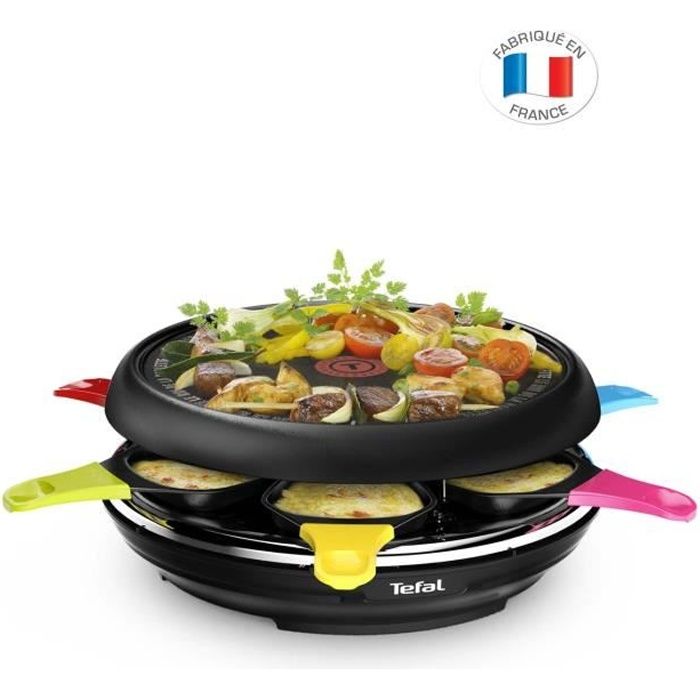 TEFAL RE123800 Raclette Série Collector ChefClub®, 1200 W, Multifonction, Jusqu'à 6 pers, Revêtement Powerglide, Fabriqué en France
