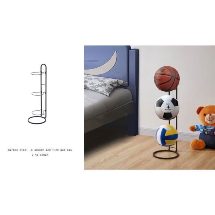 PEUTIER Support De Balles Vertical 3 Couches Pour Garage - Rangement Basket, Football Et Ballons De Gym, Gain De Place Idéal