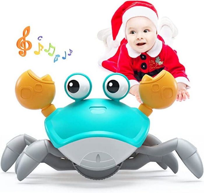 Meilleurs prix pour Jouets pour bébé, crabe rampant bleu, temps sur le ventre, chien de montagne, jouet interactif de danse, de marche, cadeau pour