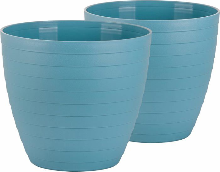 Lot De 2 Grands Pots De Fleurs D'extérieur XXL Anthracite - 48 Cm - Grand Pot De Fleurs Avec