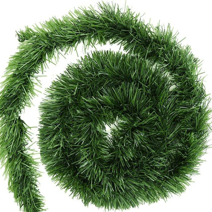 Guirlande De Sapin De Noël Verte De 10 M Avec 30 Nœuds Rouges - Décoration Intérieur/extérieur