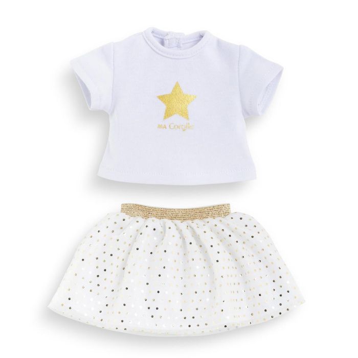 Ensemble Jupe et T-Shirt Ivoire et Or vêtements pour poupée Ma 36cm Ensemble Jupe et T-Shirt Ivoire et Or vêtements pour poupée Ma 36cm