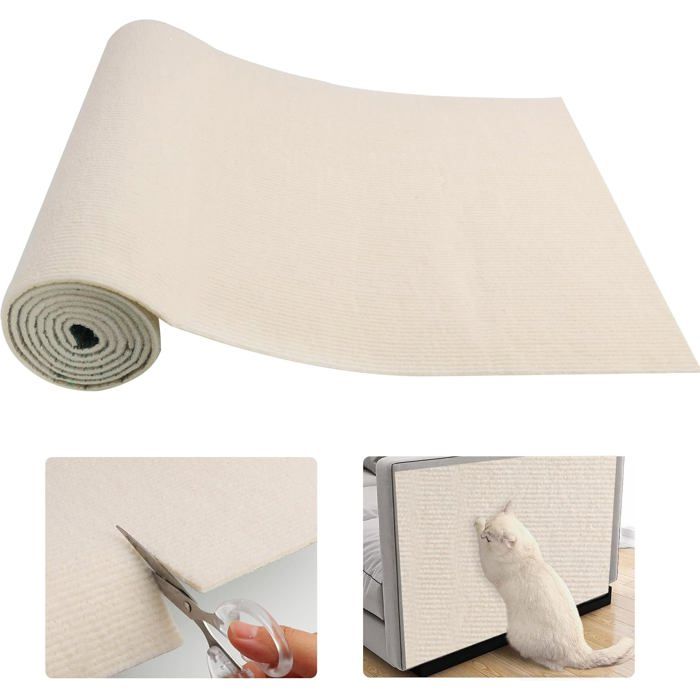 Meilleurs prix pour Griffoir Chat Canapé 40x200cm Tapis Griffoir Chat Autocollant Protection Canapé Anti Griffe pour Protège Meubles Porte Beige
