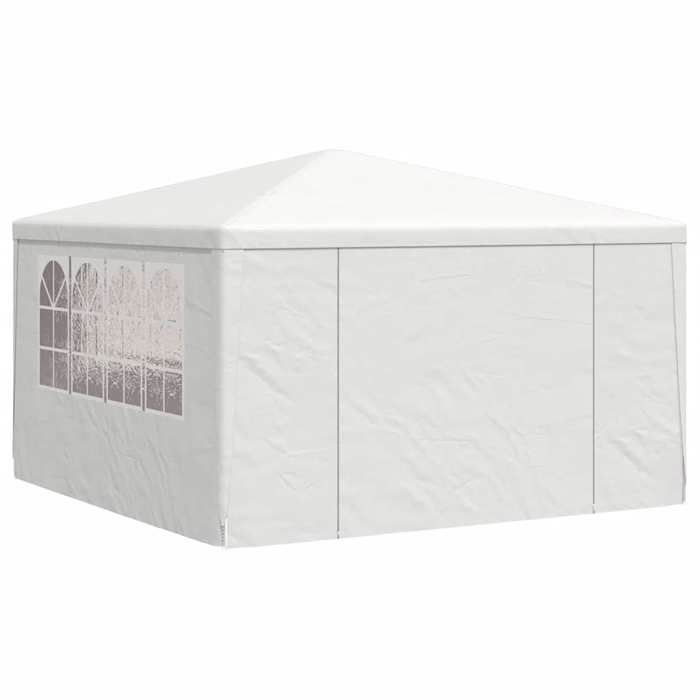 RemiseTonnelle barnum Anti UV/soleil Tente de réception avec parois latérales 4 x 4 m Blanc 90 g/m² JILIMAISON20252075425
