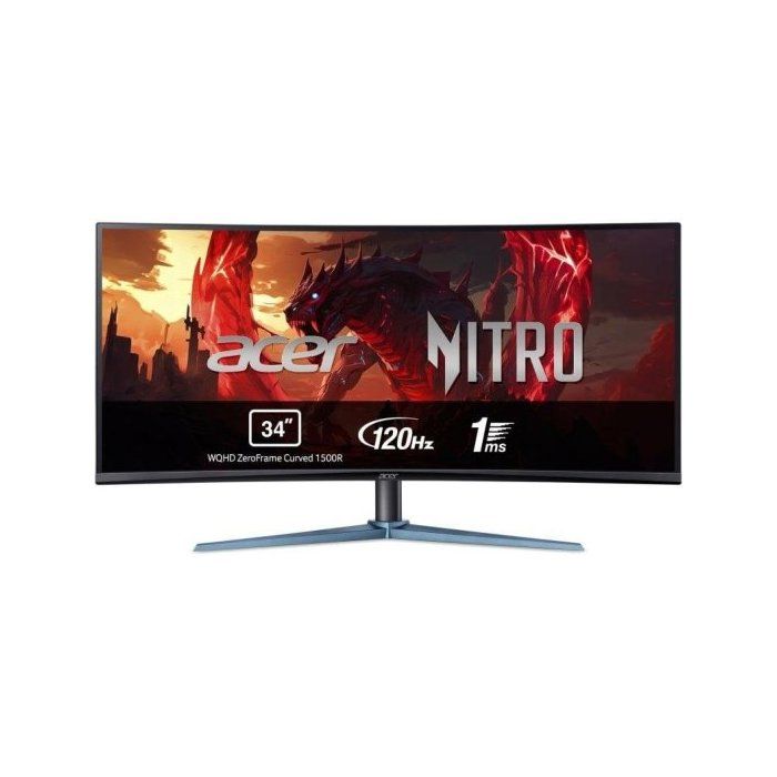 Monitor Acer NITRO ED0 ED340CUJ0BMIIPX 34 WQHD 120Hz VA Curvo Zeroframe AdaptiveSync Altavoces - vue 1