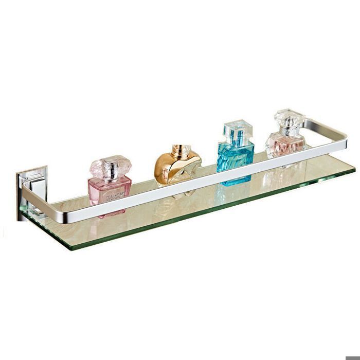 Tablette étagère de Salle de Bain en Verre Trempé Tablette Murales de Douche 40127cm ，Rack pour salle de bain YYV