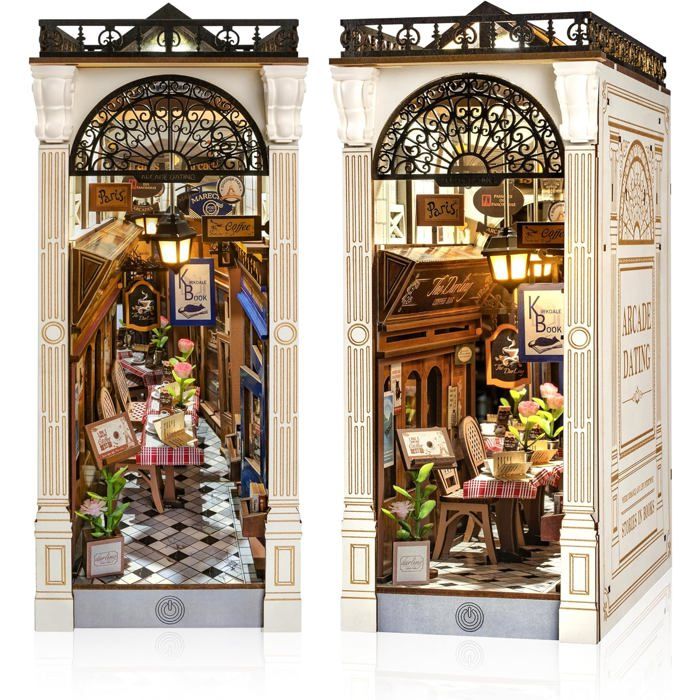 Book Nook en Bois, Kit DIY Miniature à Construire Maquette 3D Serre Livre, Décoration pour Étagère Bibliothèque, Cadeau Créatif - Bibliothèque de Livres Anciens Book Nook en Bois, Kit DIY Miniature à Construire Maquette 3D Serre Livre, Décoration pour Étagère Bibliothèque, Cadeau Créatif - Bibliothèque de Livres Anciens