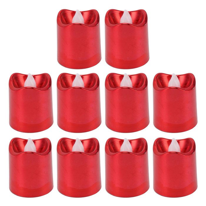 Lampe bougie LED rouge lumière chaude électronique sans flamme pour Festival de noël fête danniversaire mariage 12 p -SALALIS