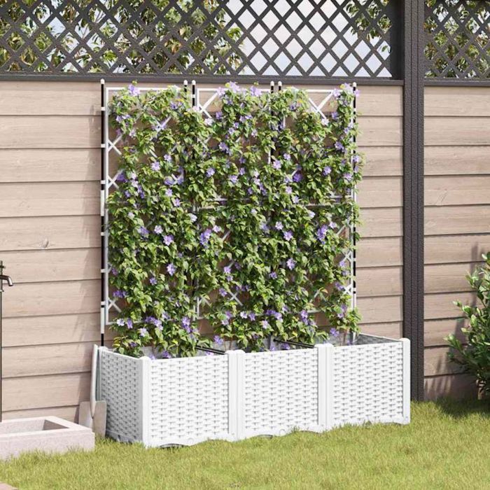 vidaXL Jardinière avec treillis 3 pcs - vue 5