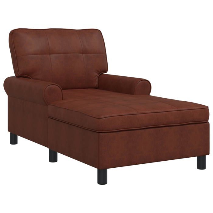 Chaise longue moderne - vidaXL - Brun brillant - 91x157x91 cm - PU antique - Résistant aux rayures