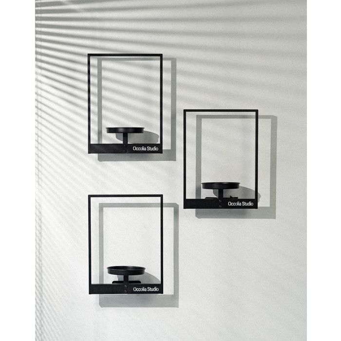 Support Plante - BAMWORLD - Lot de 3 - Noir mat - 40x30x11 cm - Charge max 9 kg