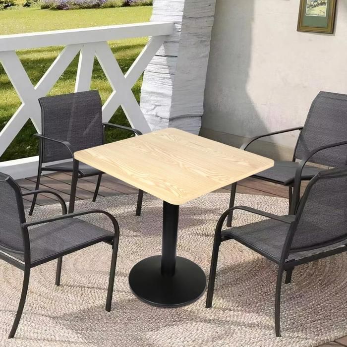 TABLE DE SALLE À MANGER - HOMEWELL - TABLE DE CUISINE - CARRÉE - 60 X 60 X 75 CM - COULEUR BOIS NATUREL