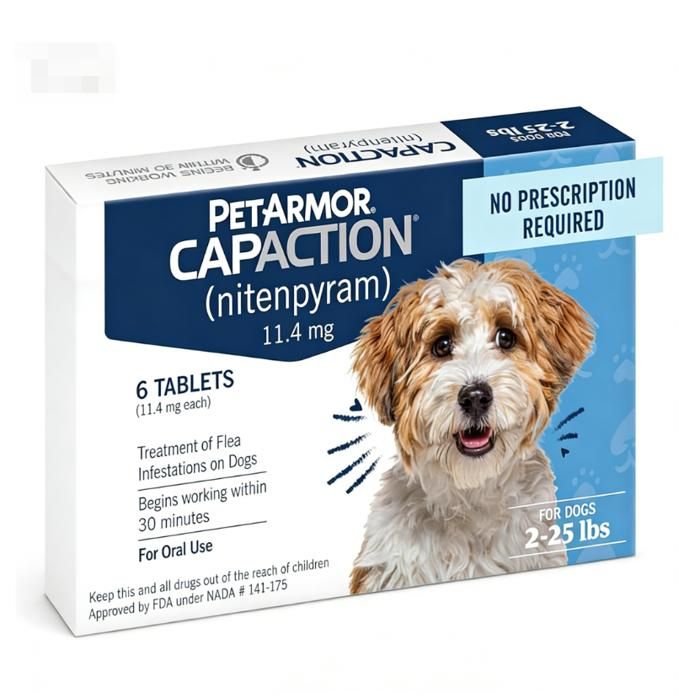 PetArmor CAPACTION (nitenpyram) Comprimé oral antipuce pour chats – Action rapide dès 30 minutes chats de 2 à 25 lbs 6 doses