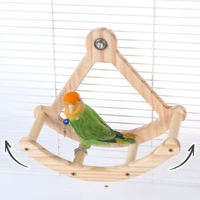 Balançoire Interactif pour Oiseaux 4 Places Roulement Silencieux Accessoire de Cage pour Perruques Inséparables et Conures