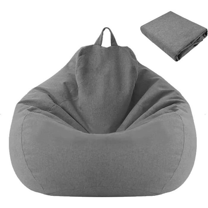 Housse de pouf - - 70 x 80 cm - Coton et lin - Gris - Intérieur ENEVAOCT