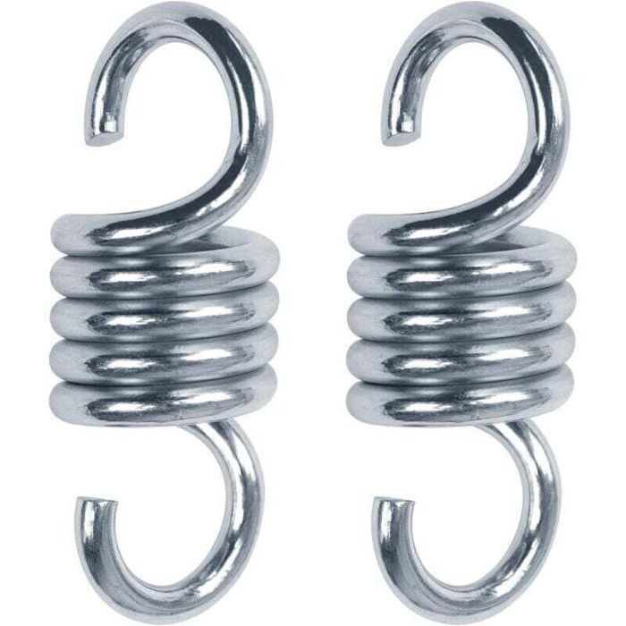 2pcs ressorts suspension– Inox 304 galvanisé 500lb – Anti-bruit & antirouille – pour balançoire hamac et chaise suspendue