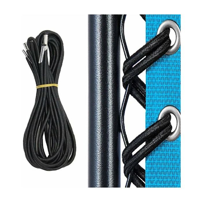 Cordon de Rechange pour Chaise Longue Pliable Kit Élastique Universel 4 Pièces Noir 2 Longs 2 Courts