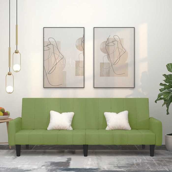 Sofa intérieure moderne vidaXL Canapé-lit à 2 places vert clair velours(13634）