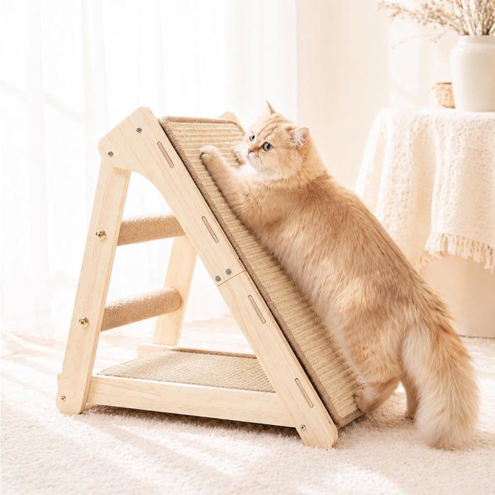 Griffoir Pour Chat Triangulaire Sisal 54×28×44Cm GrattoirStructure Stable CompacteTapis Sisal InterchangeableCe Griffoir Pote