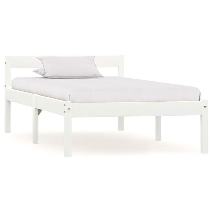 COCO Cadre de lit sans matelas blanc bois de pin massif 90x200 cmavec manuel de montage(toc28s)Vidaxl