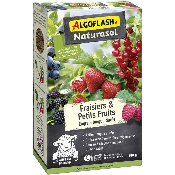 Engrais fraisiers et petits fruits ALGOFLASH NATURASOL Longue durée 800 g UAB