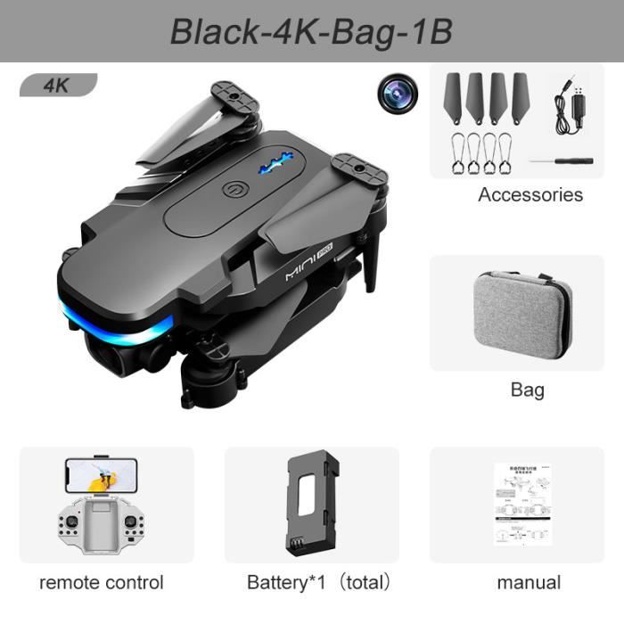 Drone WiFi FPV Cpolebev E88 - Caméra 4K Double Angle - Pliable, Maintien D'altitude - Pour Débutants