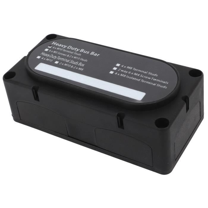 Bloc Distribution Alimentation 8 Bornes M6 - Barre Omnibus 12-48V - Bornes à Anneau Incluses - 160A Max