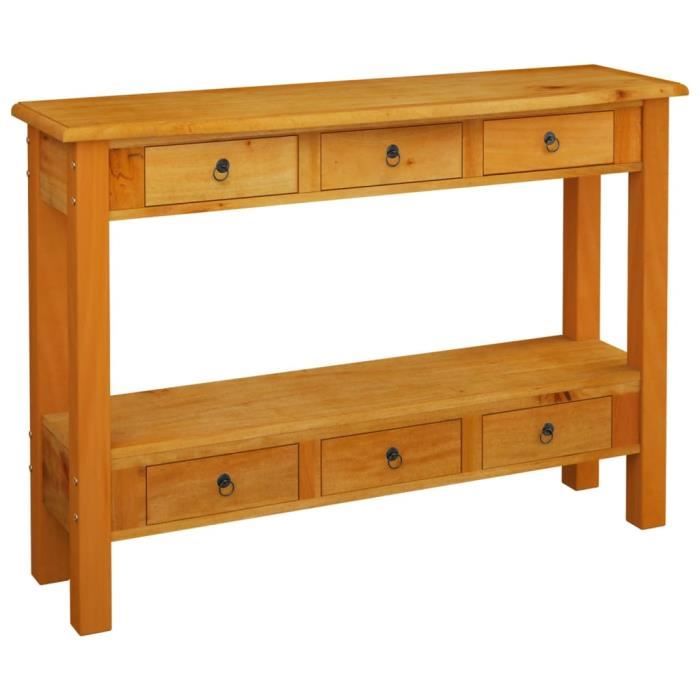 Table Console Murale En Acajou – Deux Tiroirs, Style Vintage, Neuve