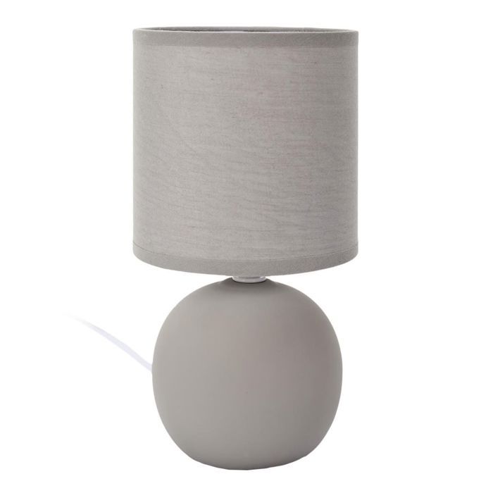 Lampe à poser céramique taupe mat (H25cm)
