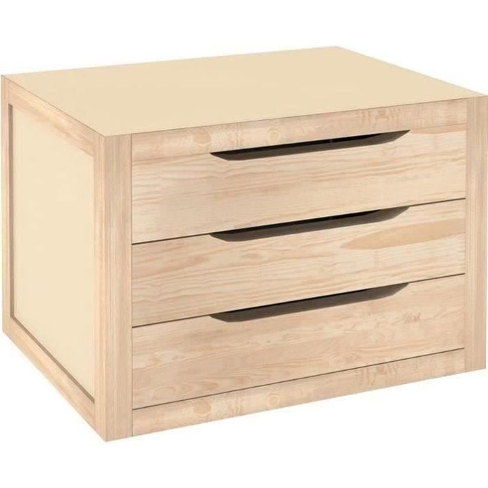 En vente, petit meuble de rangement 3 tiroirs en bois - Amadera