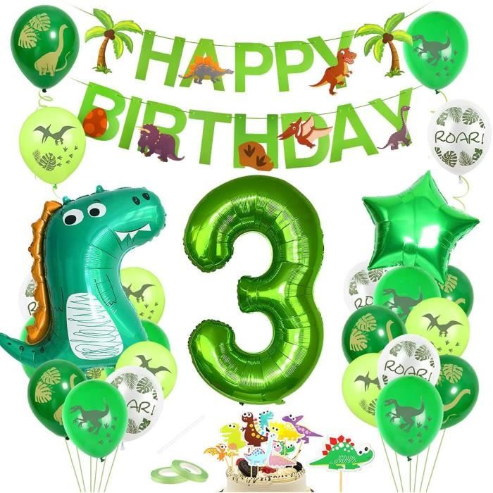 Deco Anniversaire Dinosaure 3 An Decoration Anniversaire 3 An Ballon Dinosaure Decoration Dinosaure Garcon 3 An Ballon Annivers A195 Cdiscount Maison