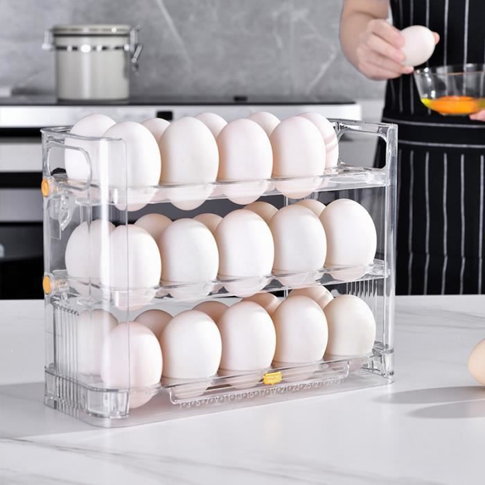 Organisateur à œufs Pour Frigo - 32 Cases, Transparent, Anti-collision, Rangement Pratique - 2