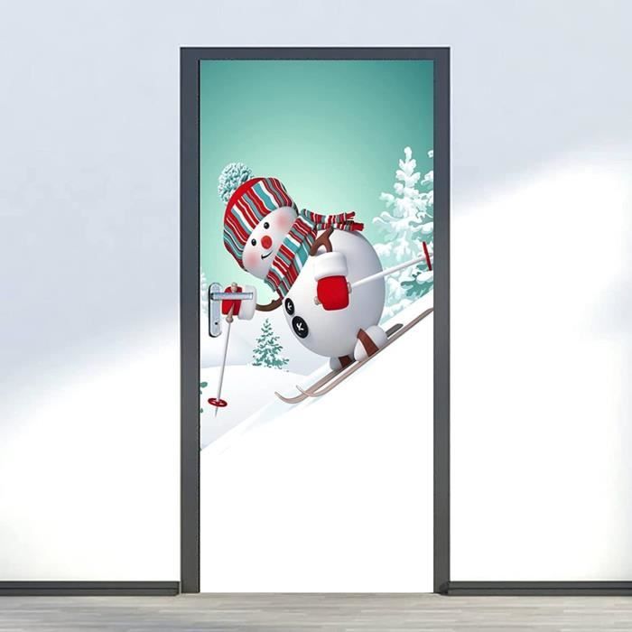 Sticker De Porte 3D Trompe-l'œil Style Zen Chinois - Autocollant PVC Imperméable 63x205 Cm, Design Méditation (amovible)