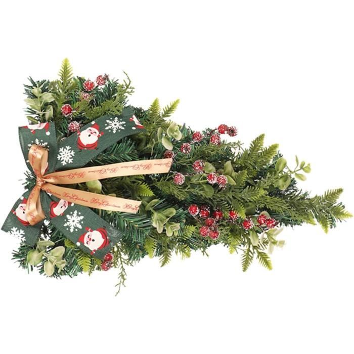 Guirlande Décorative Noël 20 M - Rouge, Vert, Doré, Avec Baies Et Pommes De Pin - Pour Escalier, Cheminée, Table