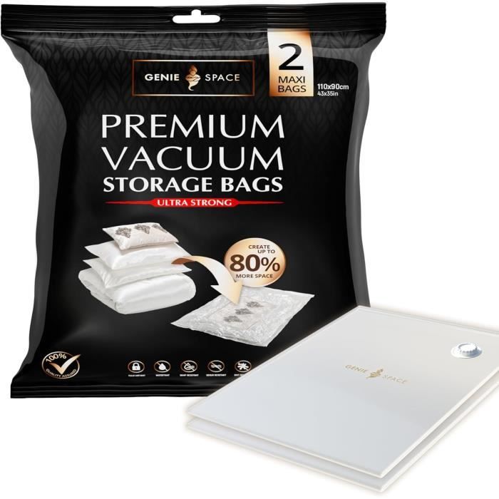 Sacs De Rangement Sous Vide Lot De 2 Maxi 110X90Cm Sac Gain