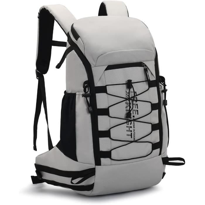 Bseash Sac à dos de randonnée imperméable 40 L avec housse de pluie, sac de voyage pour le camping, l'escalade, le cyclisme, le ski, Rouge, 40 Long