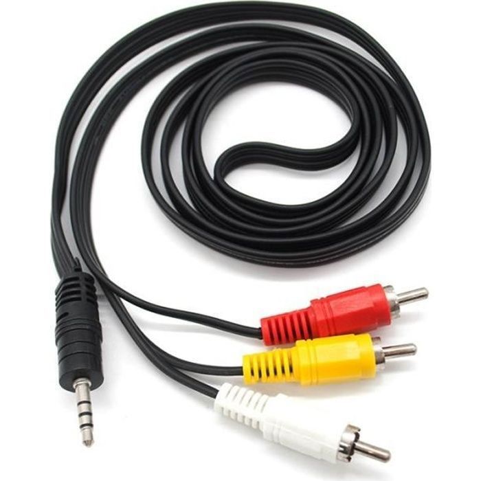 1,5M prise jack 3,5 mm à 3 X fiches RCA mâle à l'adaptateur AV Homme Câble  Audio Vidéo