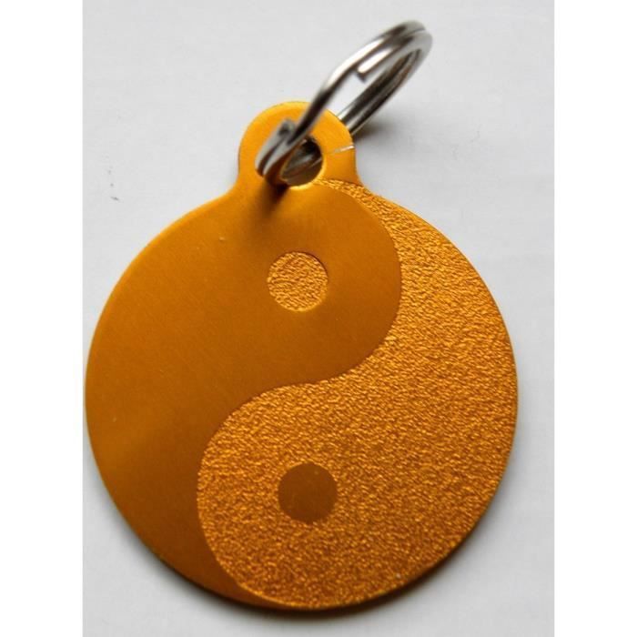 1 MÉDAILLE gravée pour chien YING YANG
