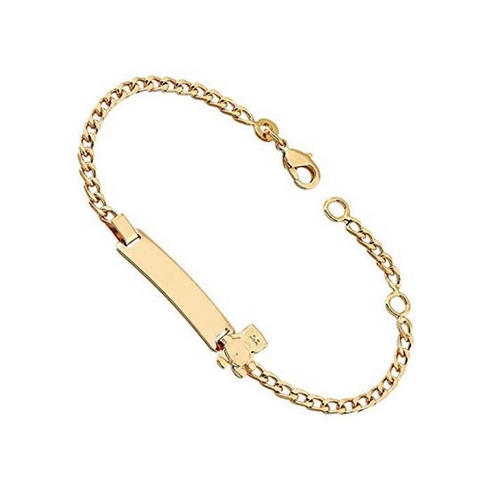 Gourmette Identite Ourson Bebe Enfant Or Jaune Gf 750 Achat Vente Bracelet Gourmette Gourmette Bebe Plaque Ident Mixte Bebe Or Jaune Dore Soldes Sur Cdiscount Des Le 20 Janvier Cd