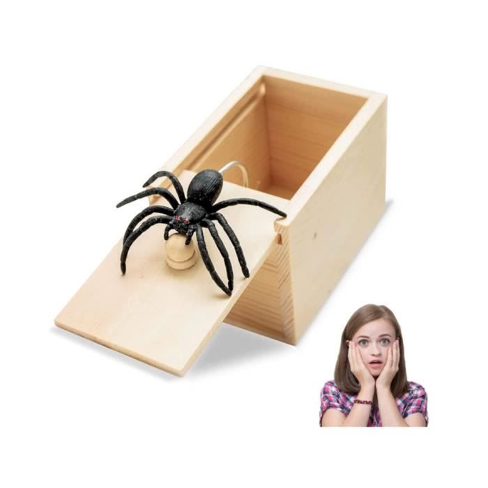 1 pièce araignée blague boîte araignée dans la boîte en bois blague araignée  peur boîte pour