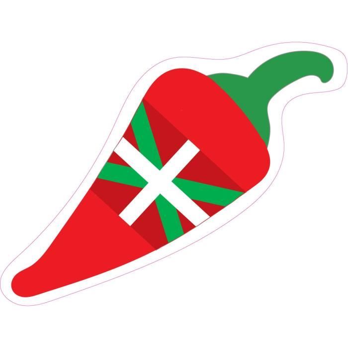 Piment d'Espelette drapeau Pays Basque transparent autocollant adhésif ...